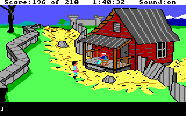 King's Quest III: To Heir is Human IBM PC/Compatibles Screenshot: What's going on? Maybe this gnome can help me...