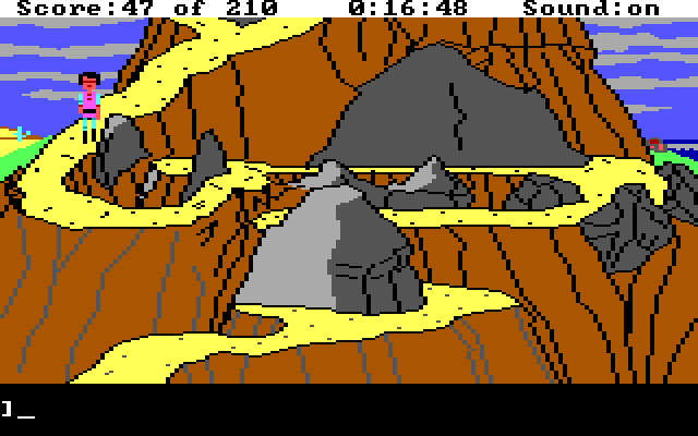 King's Quest III: To Heir is Human IBM PC/Compatibles Screenshot: You have to walk this path many times, and it can be dangerous...