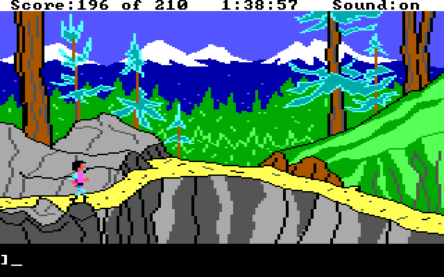 King's Quest III: To Heir is Human IBM PC/Compatibles Screenshot: The game features many narrow paths to walk...