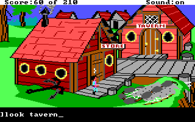King's Quest III: To Heir is Human IBM PC/Compatibles Screenshot: A local town...