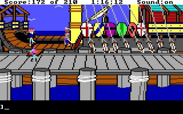 King's Quest III: To Heir is Human IBM PC/Compatibles Screenshot: Would you board this pirate ship?