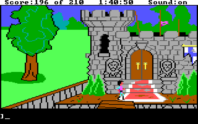 King's Quest III: To Heir is Human IBM PC/Compatibles Screenshot: Castle Daventry looks run down...