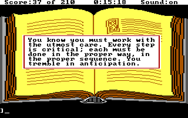King's Quest III: To Heir is Human IBM PC/Compatibles Screenshot: Ready to cast a spell?