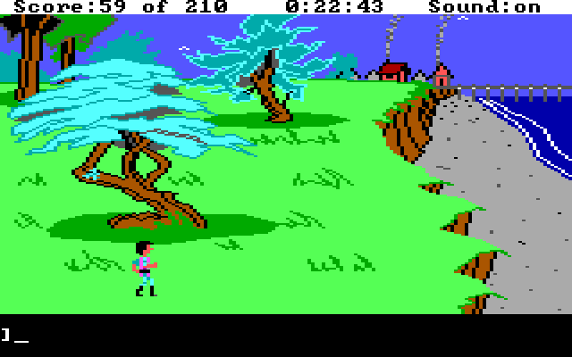 King's Quest III: To Heir is Human IBM PC/Compatibles Screenshot: A town in the distance...