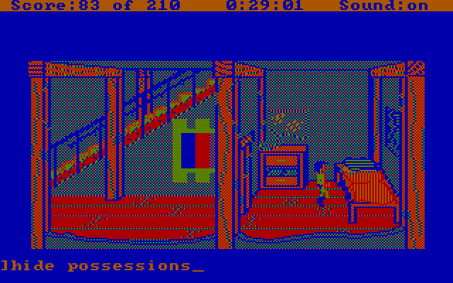 King's Quest III: To Heir is Human IBM PC/Compatibles Screenshot: You can hide your possessions under the bed.