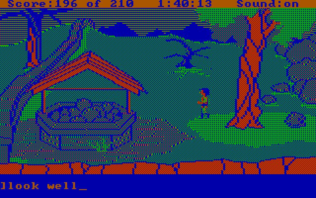 King's Quest III: To Heir is Human IBM PC/Compatibles Screenshot: This well looks familiar...