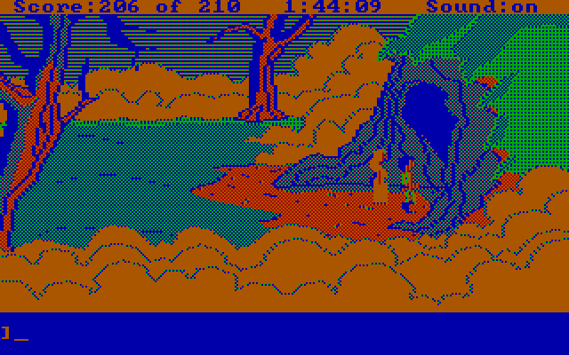 King's Quest III: To Heir is Human IBM PC/Compatibles Screenshot: Rescued the princess, now to escape...