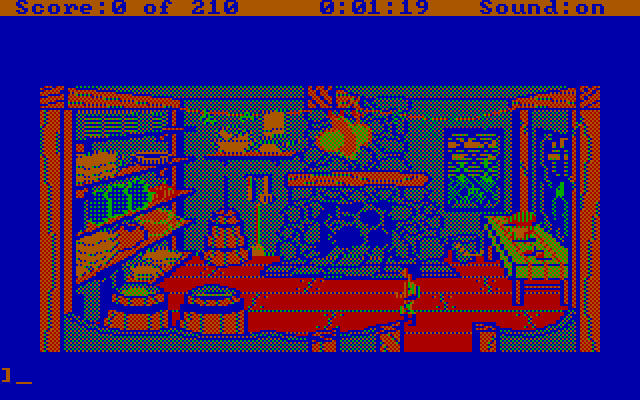 King's Quest III: To Heir is Human IBM PC/Compatibles Screenshot: Chores to do! The kitchen needs to be cleaned...