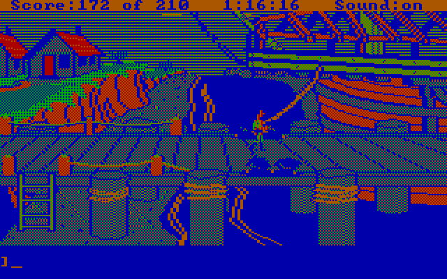 King's Quest III: To Heir is Human IBM PC/Compatibles Screenshot: A pirate ship is here...