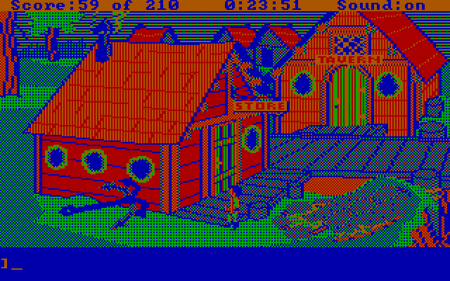 King's Quest III: To Heir is Human IBM PC/Compatibles Screenshot: Visiting a local town...