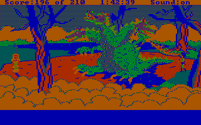 King's Quest III: To Heir is Human IBM PC/Compatibles Screenshot: It's a three headed dragon!