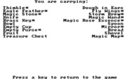 King's Quest III: To Heir is Human for IBM PC/Compatibles - Inventory; The items with a  * are trouble if you get caught with them!