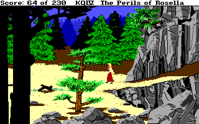 King's Quest IV: The Perils of Rosella IBM PC/Compatibles Screenshot: Entrance to an ominous mountain.