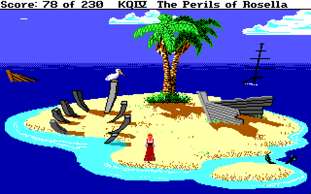 King's Quest IV: The Perils of Rosella IBM PC/Compatibles Screenshot: Stuck on a deserted island!