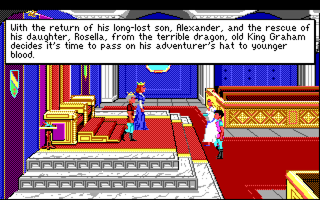 King's Quest IV: The Perils of Rosella IBM PC/Compatibles Screenshot: Introduction to the story.