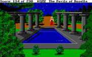 King's Quest IV: The Perils of Rosella for IBM PC/Compatibles - Cupid only is around this pond during the day.