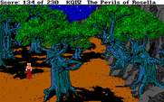 King's Quest IV: The Perils of Rosella for IBM PC/Compatibles - The scary forest becomes scarier in the dark.