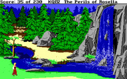 King's Quest IV: The Perils of Rosella for IBM PC/Compatibles - I wonder if anything is hidden behind this waterfall?