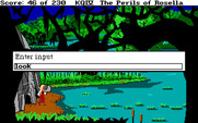 King's Quest IV: The Perils of Rosella for IBM PC/Compatibles - Typing in a command; it looks like I'm in a swamp.