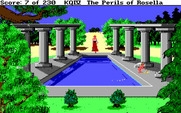 King's Quest IV: The Perils of Rosella for IBM PC/Compatibles - Cupid likes to hang out by this pool.