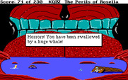 King's Quest IV: The Perils of Rosella for IBM PC/Compatibles - Oh no, I'm stuck inside a whale!