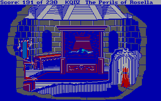 King's Quest IV: The Perils of Rosella IBM PC/Compatibles Screenshot: Lolotte is asleep at the moment.