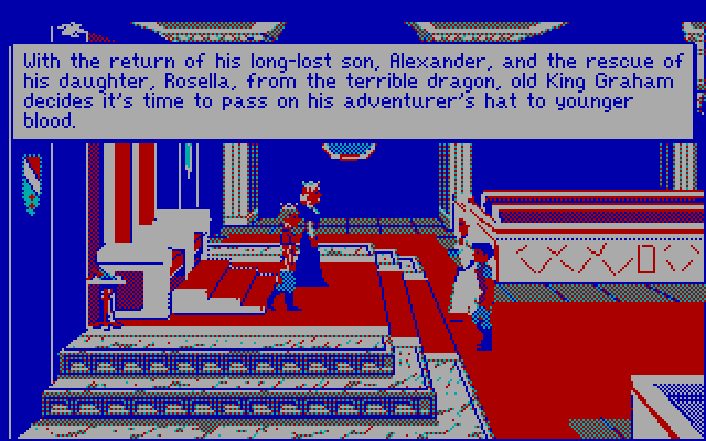 King's Quest IV: The Perils of Rosella IBM PC/Compatibles Screenshot: Introduction to the story.