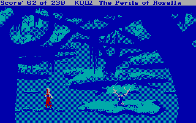 King's Quest IV: The Perils of Rosella IBM PC/Compatibles Screenshot: A dangerous snake guards the island.
