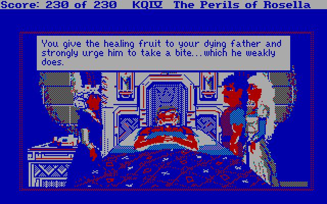 King's Quest IV: The Perils of Rosella IBM PC/Compatibles Screenshot: The magical fruit you collected earlier can help here...