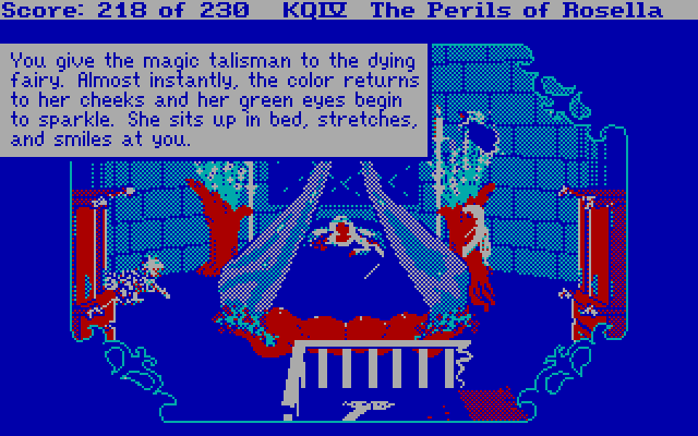 King's Quest IV: The Perils of Rosella IBM PC/Compatibles Screenshot: The talisman saves the day!
