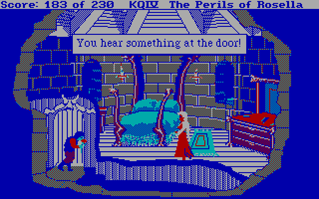 King's Quest IV: The Perils of Rosella IBM PC/Compatibles Screenshot: Trapped! But will someone help me?
