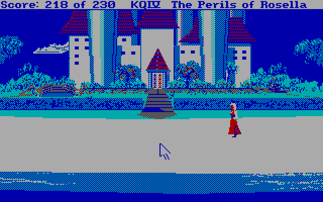 King's Quest IV: The Perils of Rosella IBM PC/Compatibles Screenshot: A castle in the distance...