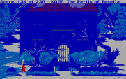 King's Quest IV: The Perils of Rosella for IBM PC/Compatibles - The haunted mansion at night.