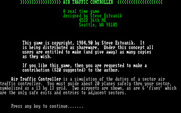 Air Traffic Controller for IBM PC/Compatibles - Title screen.