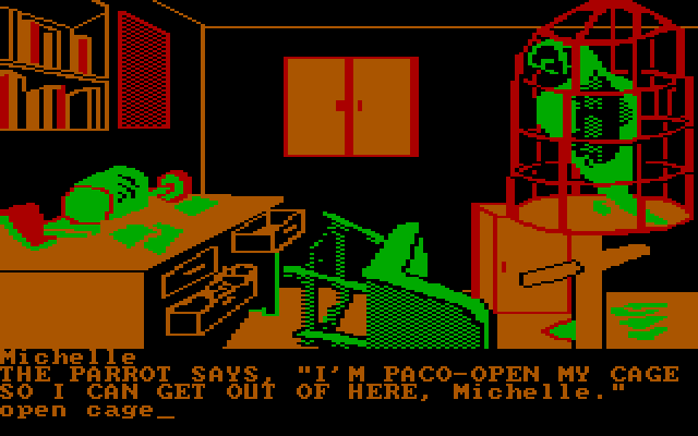 Amazon IBM PC/Compatibles Screenshot: Meet Paco, Prof. Beneker's obnoxious parrot