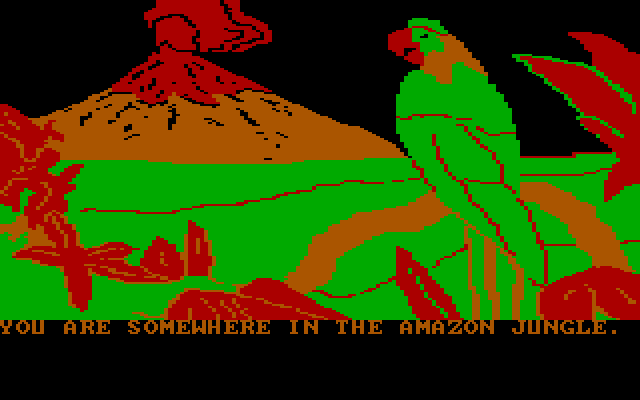 Amazon IBM PC/Compatibles Screenshot: Somewhere in the Amazon jungle...