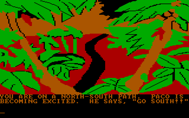 Amazon IBM PC/Compatibles Screenshot: Paco says to go south!