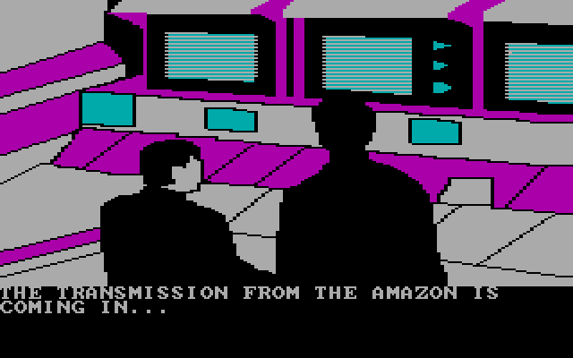 Amazon IBM PC/Compatibles Screenshot: 'Tune in' to see the satellite transmission