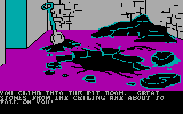 Amazon IBM PC/Compatibles Screenshot: The volcano is errupting, time to get out of here...