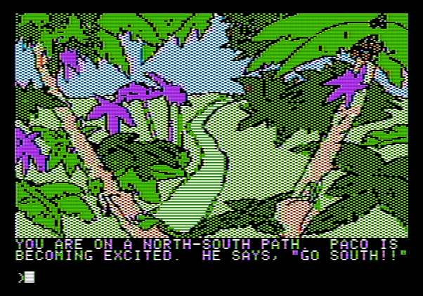 Amazon Apple II Screenshot: I guess we're going to go south from here!