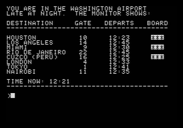 Amazon Apple II Screenshot: At the airport...