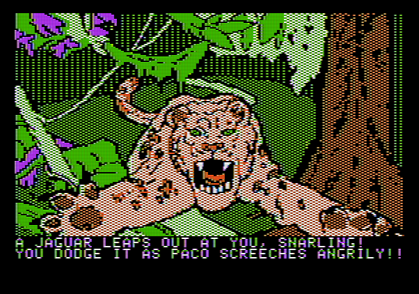 Amazon Apple II Screenshot: Lookout, it's a jaguar!