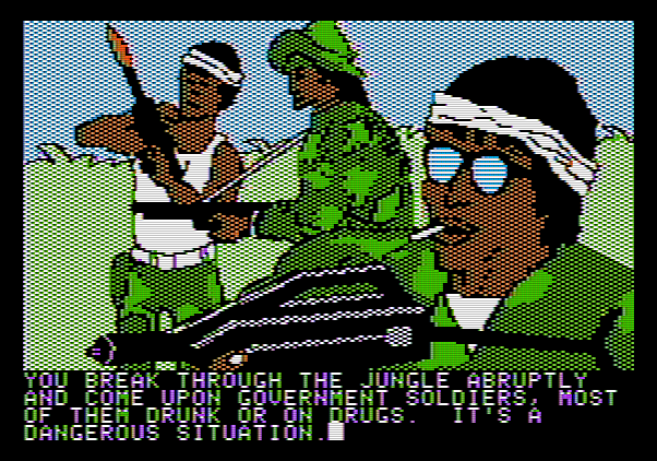 Amazon Apple II Screenshot: Uh oh, these guys don't look friendly...