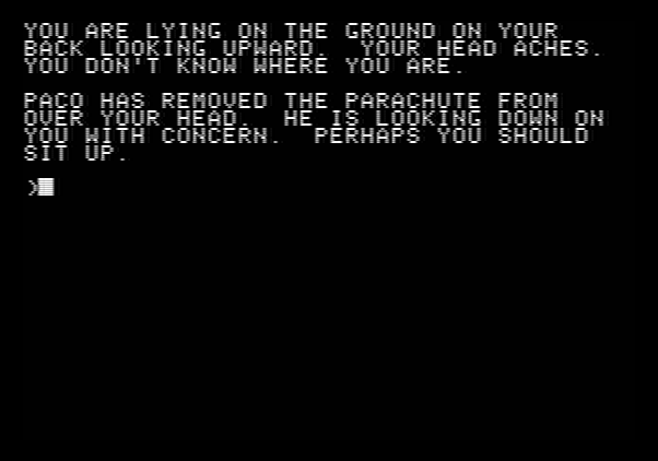 Amazon Apple II Screenshot: A rough landing...