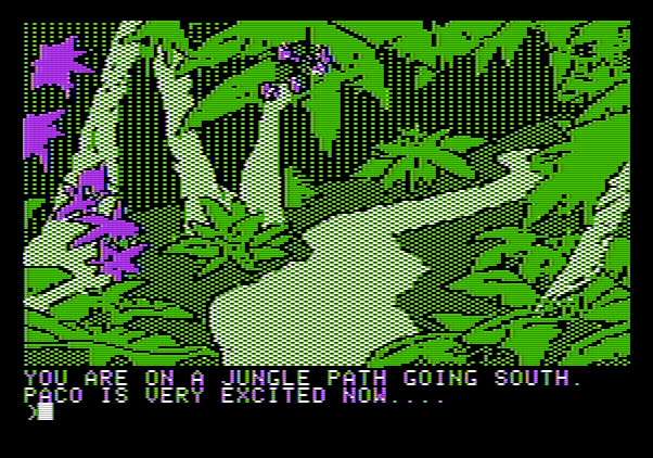 Amazon Apple II Screenshot: Even more jungle...