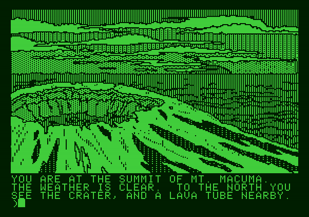 Amazon Apple II Screenshot: Reached the mountain summit.