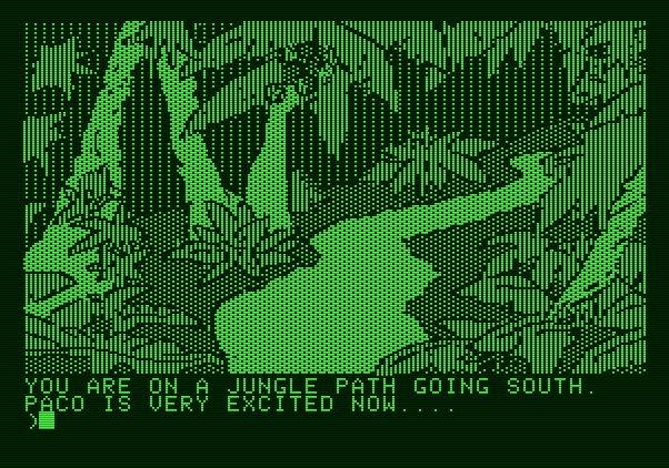 Amazon Apple II Screenshot: Another jungle path...