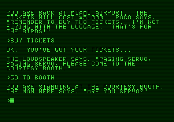 Amazon Apple II Screenshot: Back at the airport again!