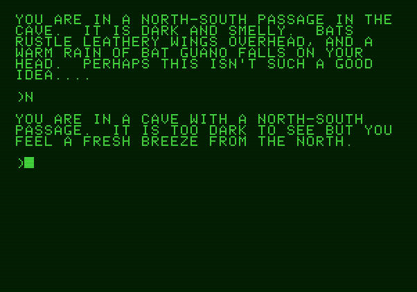 Amazon Apple II Screenshot: Let's try going north here...