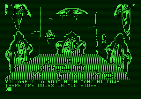 Amazon Apple II Screenshot: A room with many windows...